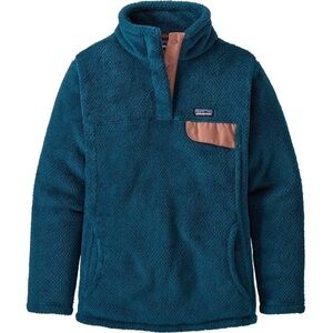 Patagonia Girls Re-Tool Snap-T Fleece Pullover Polartec in Teal Blue Size Large